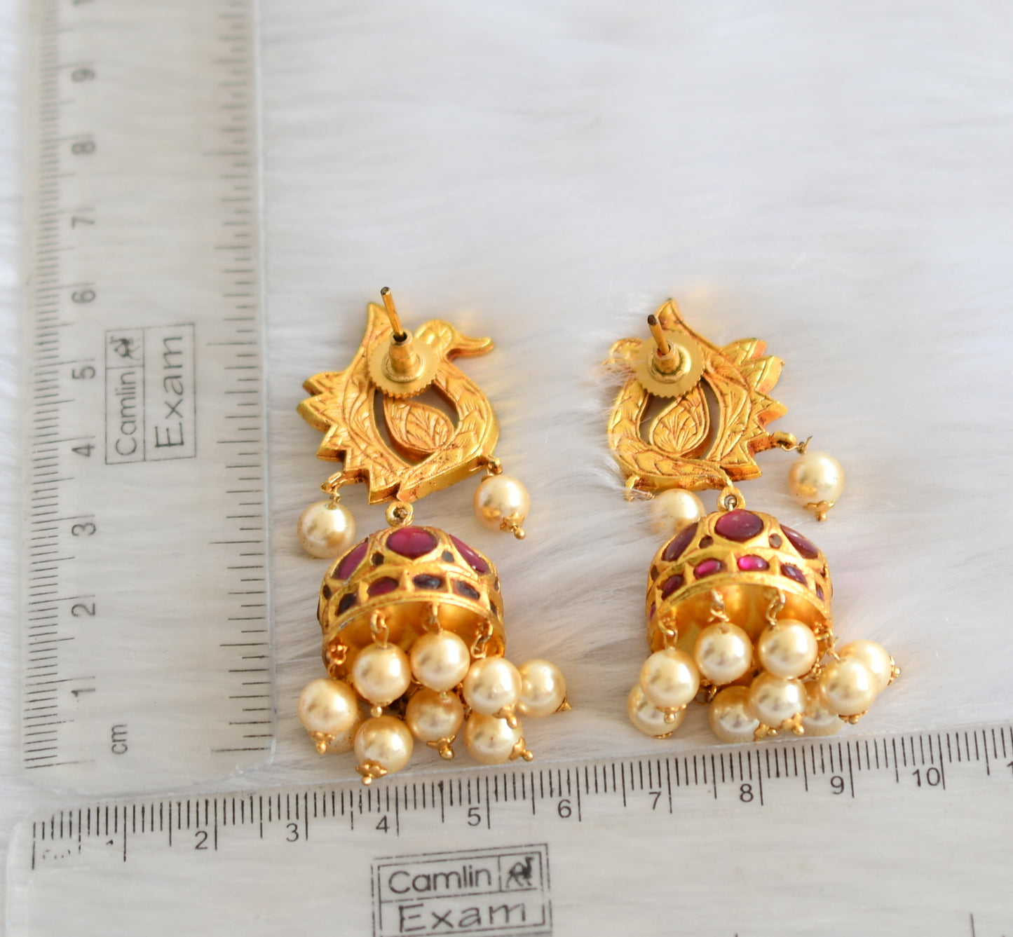 Gheru finish kundan-jadau peacock jhumkka dj-21029