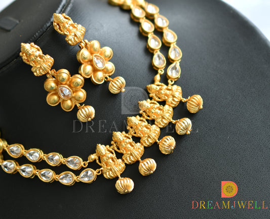 Matte finish polki Lakshmi necklace set dj-01439