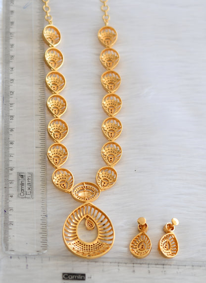 Gold tone cz white-ruby Necklace set dj-40956