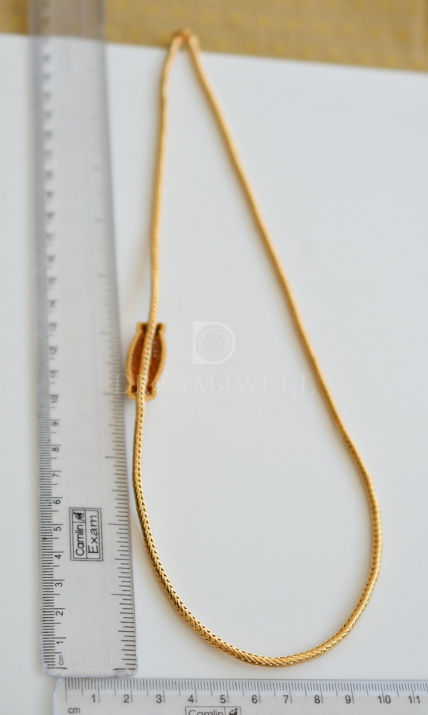 Gold tone White peacock mugappu chain dj-25628