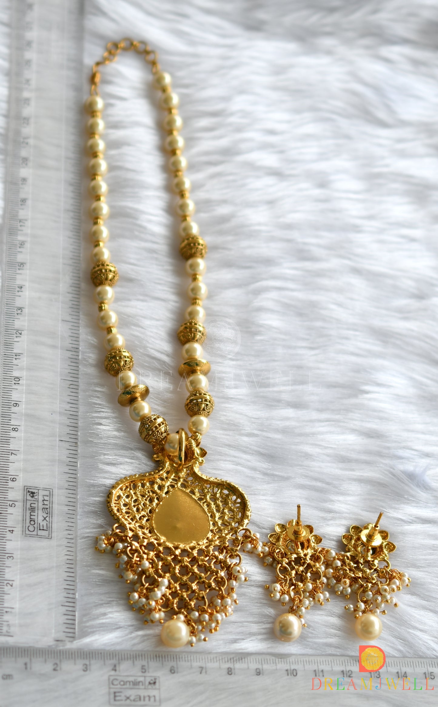 Antique Ruby-green pearl necklace set dj-05912