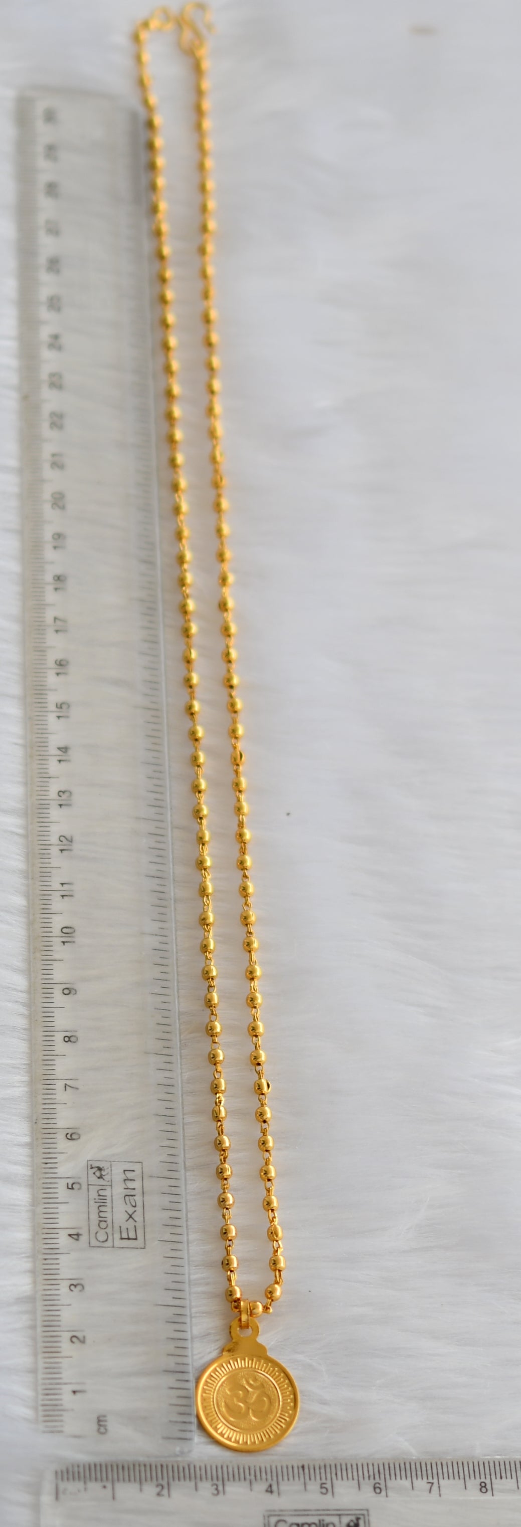 Gold tone Vellatam & Thiruvappan round pendant with chain dj-39386