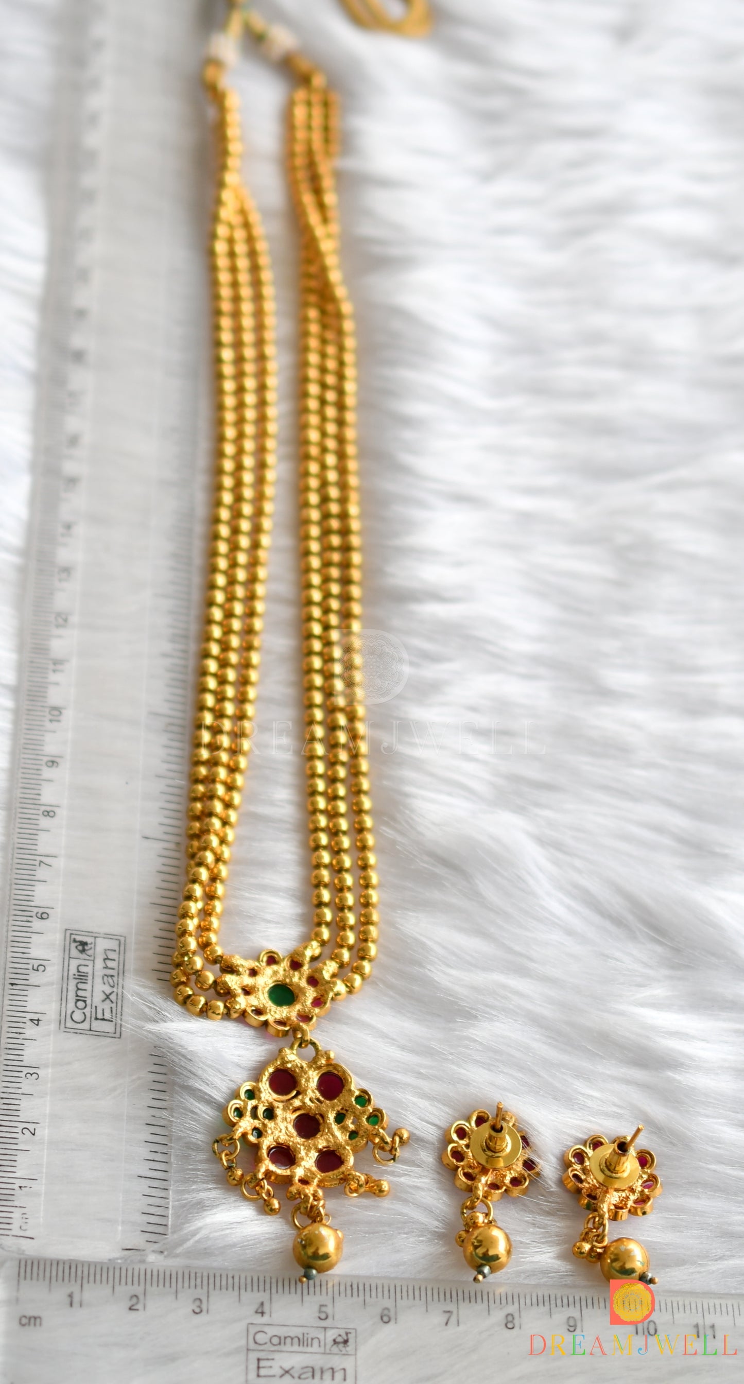 Antique multi layer kemp-green necklace set dj-26632