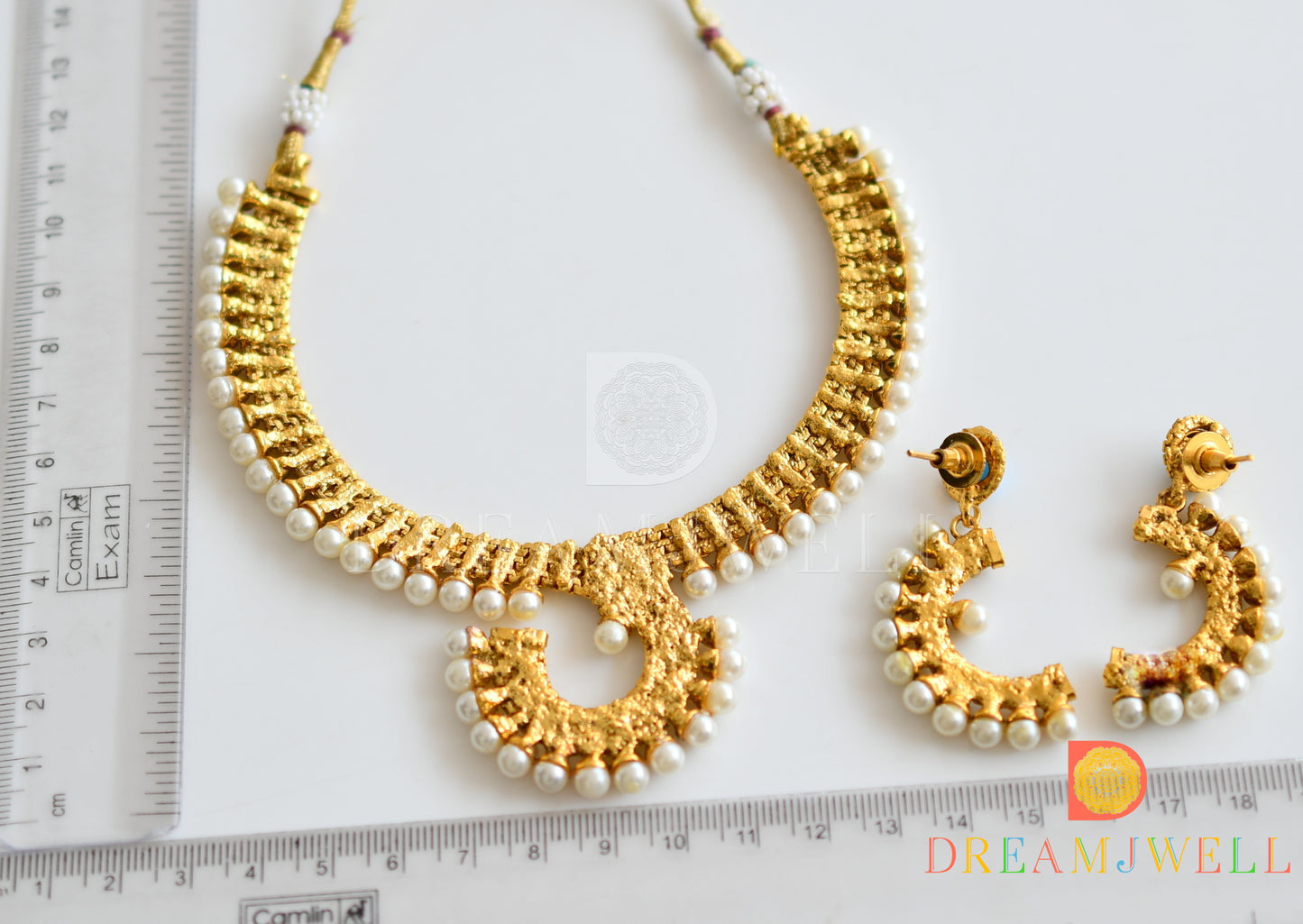 Antique Pearl Turquoise Blue Necklace Set dj-05486