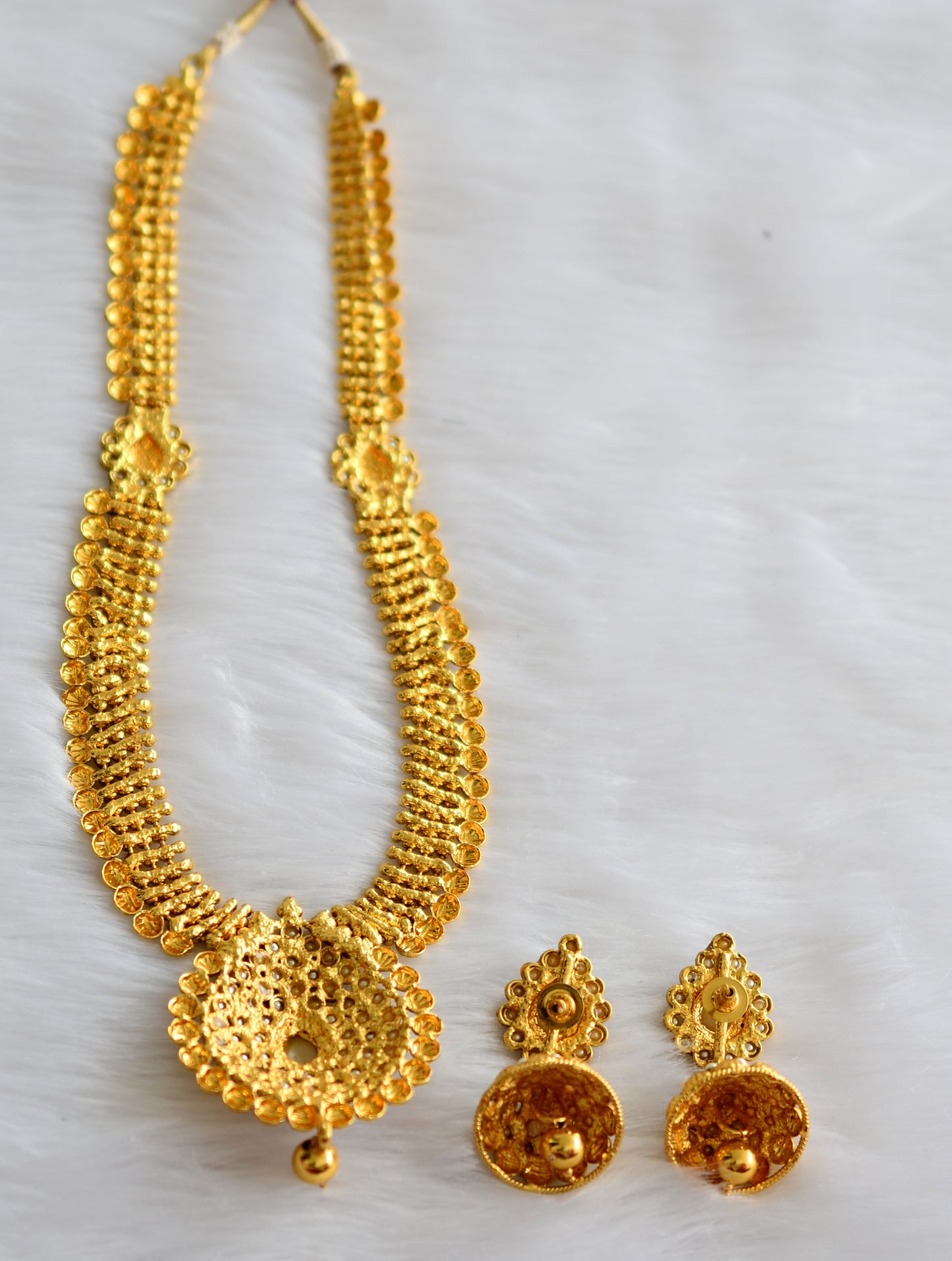 Antique gold tone pearl Lakshmi haar set dj-01863