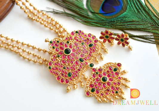 Gold Design Replica Real Kemp-green Bridal Haar Set dj-05611