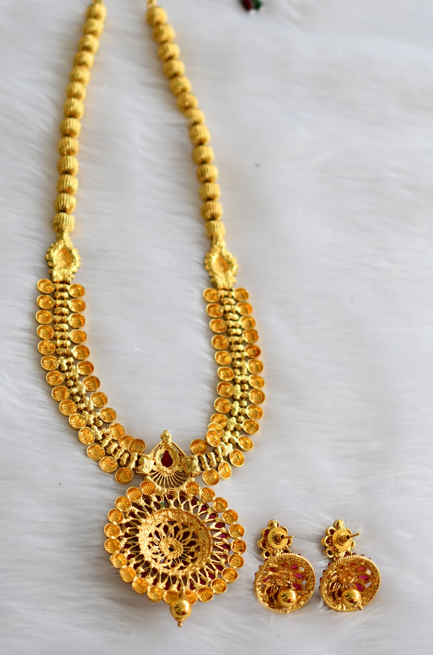 Antique gold tone Kemp Lakshmi Haar Set-dj01870