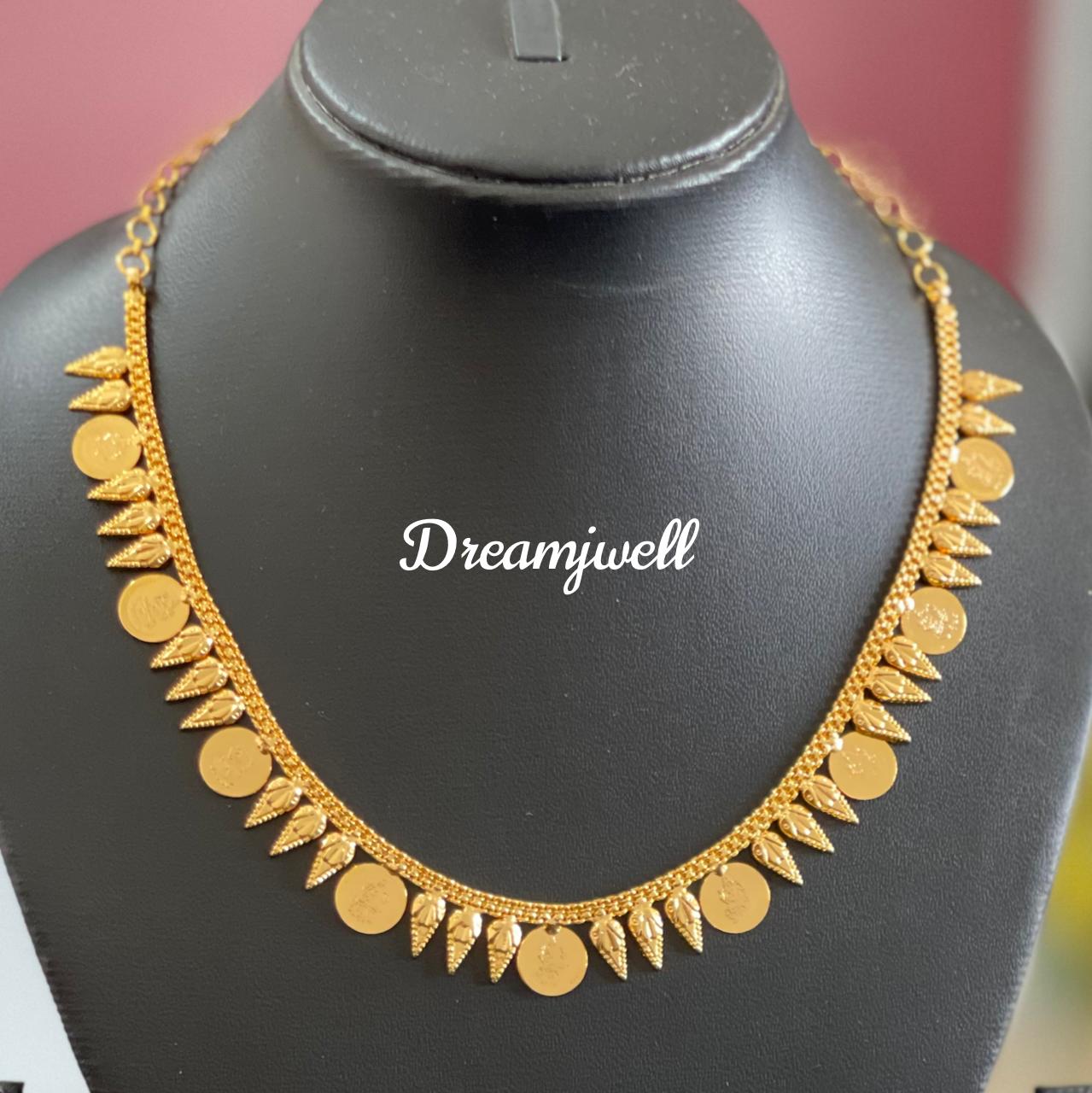 DREAMJWELL Beautiful Gold Tone Lakshmi Coin Designer Necklace