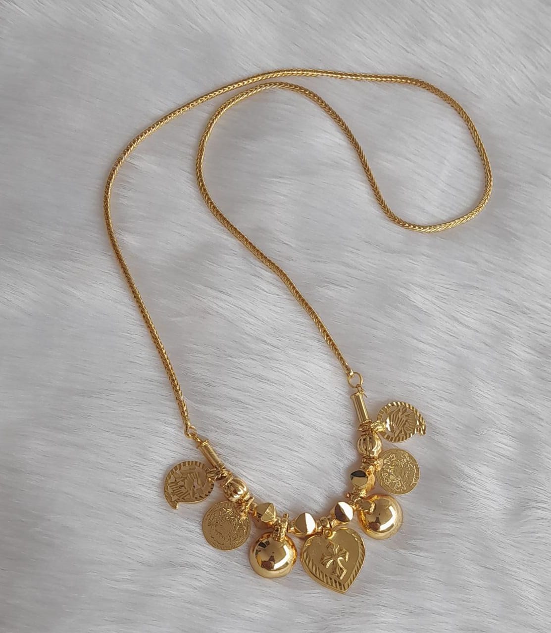Gold tone lakshmi coin cross mangalyam dj-38821