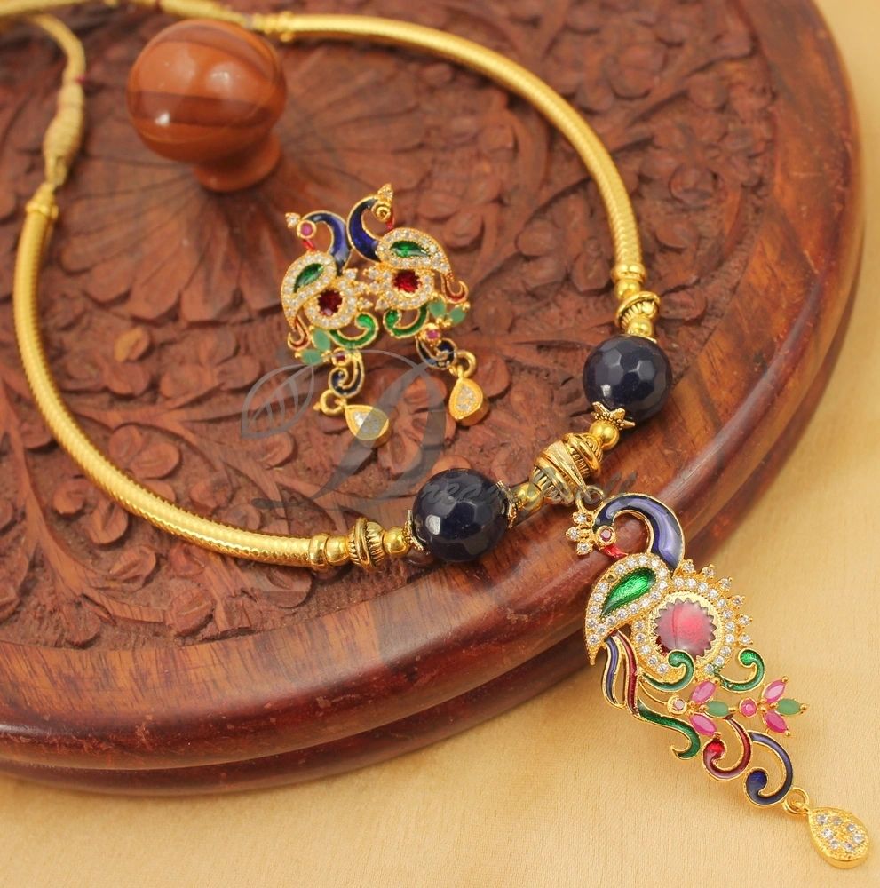 Designer Peacock Necklace Set