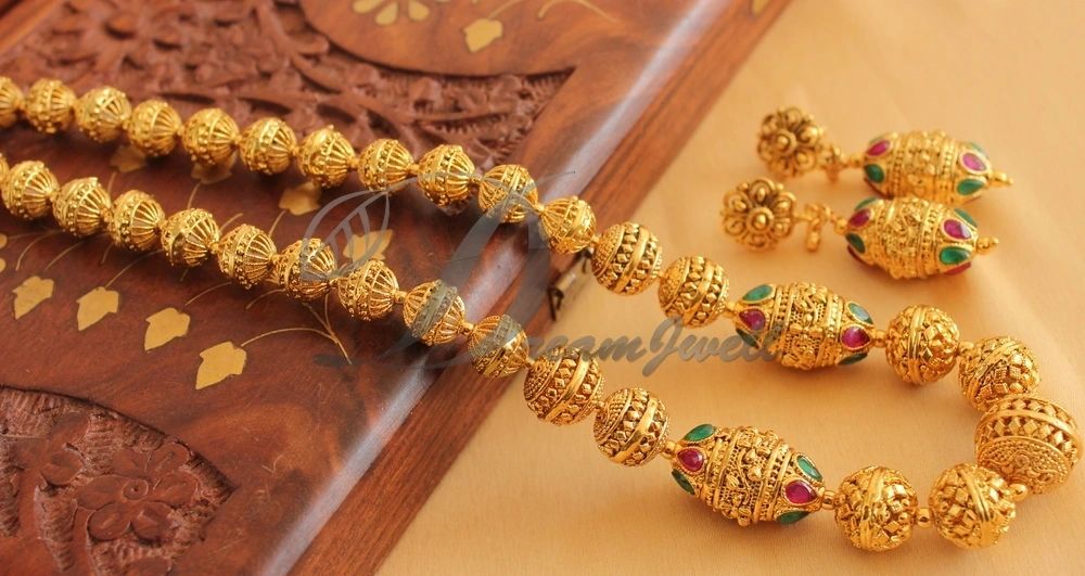 Antique Golden Long Necklace Set