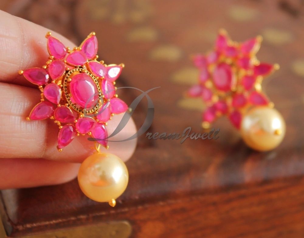 Ruby on sale flower earrings