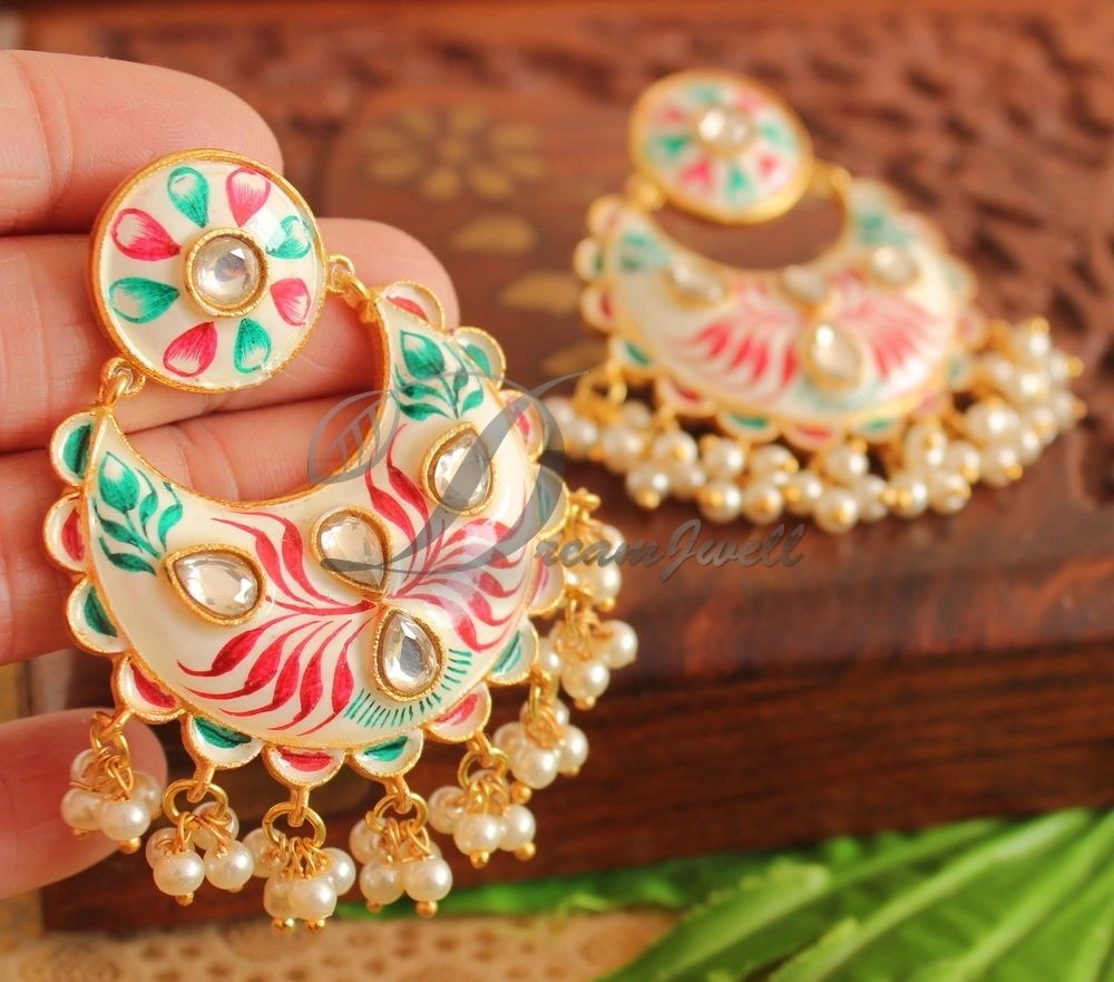 Gold Earrings Myntra Kundan Earrings KARATCART Set Of Gold-Plated
