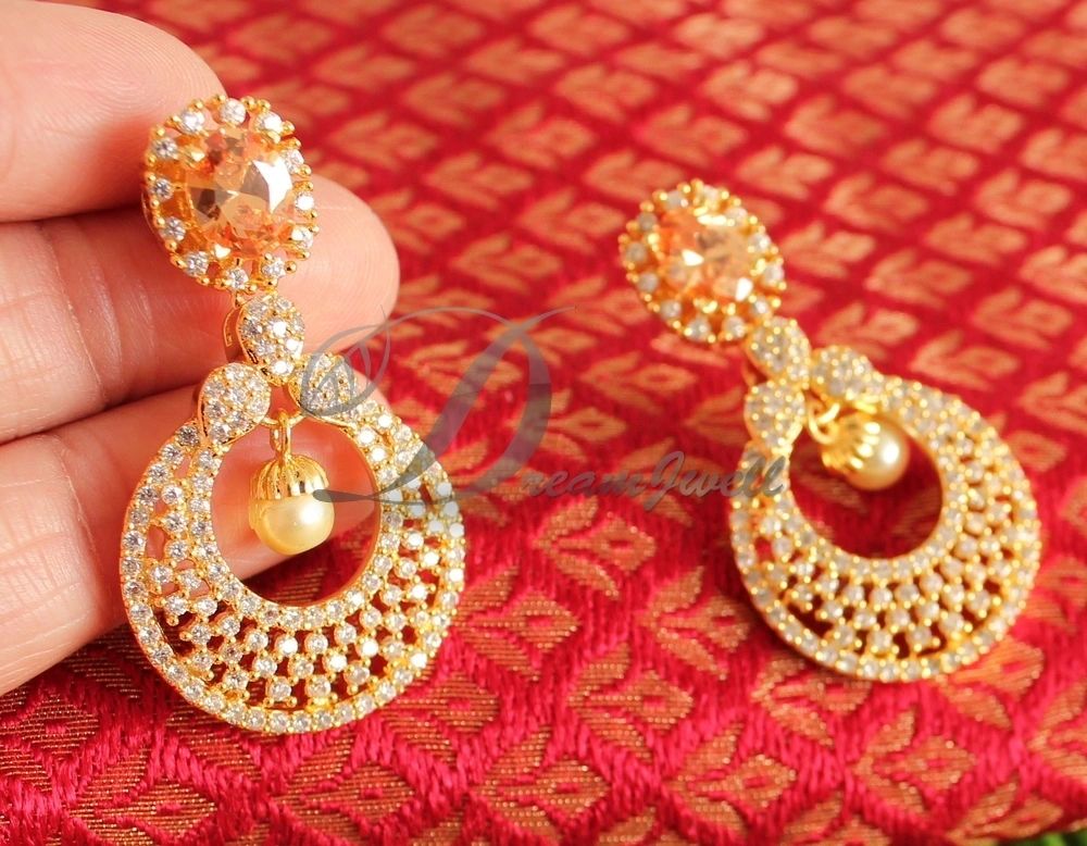 Designer gold fashion earrings