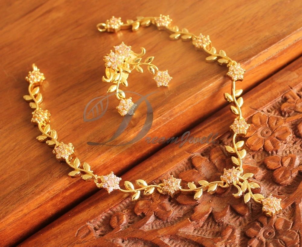 Gold tone Baby Pink Nakshatra Necklace Set DJ17703