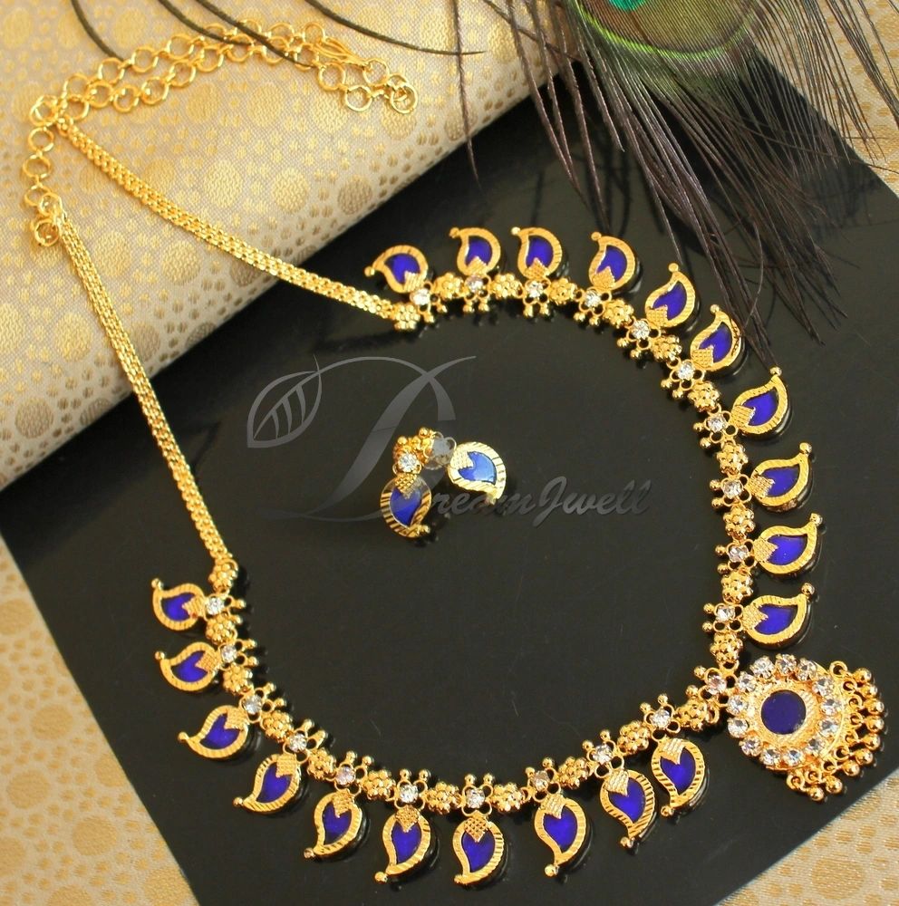 Blue palakka clearance necklace