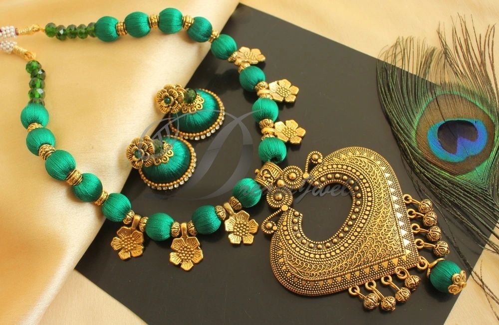 Jewellery Set Silk Thread Long Necklace Designs Necklace Design