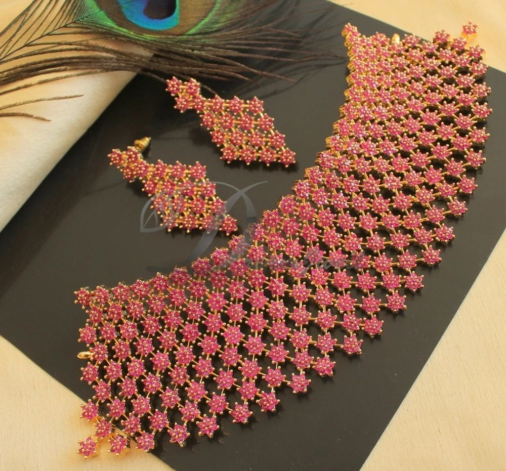 Kalyan jewellers ruby on sale necklace with price