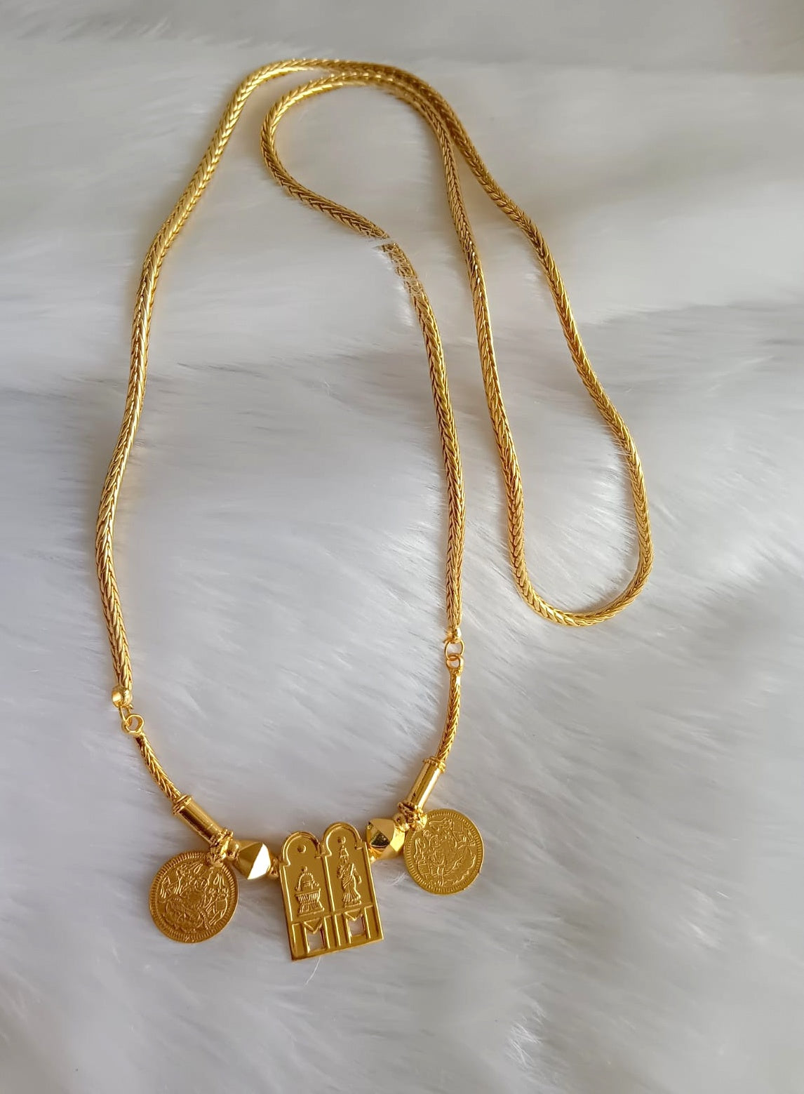 Gold tone South Indian Meenakshi Sundareswar thiru 30 inches Mangalyam  Mangalsutra dj-38993