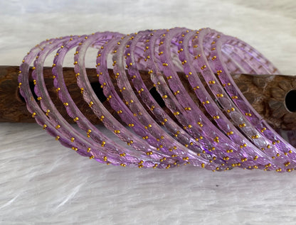 Set of 12 lavender glass bangles(2.8) dj-52806