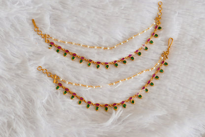 Matte finish kemp-green pearl leaf ear side chain dj-52308