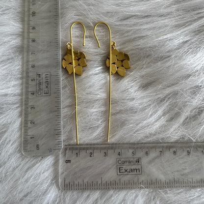 Gold tone pink-green kundan jadau flower bugadi earrings dj-51126