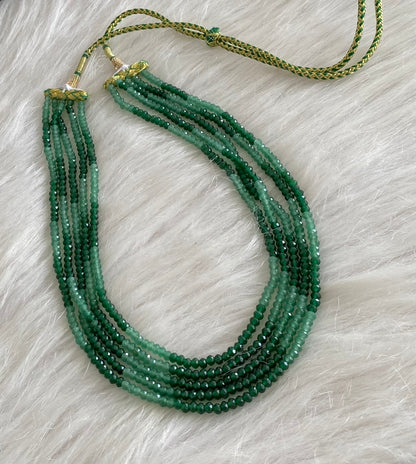 Green colour agates beaded layered necklace dj-54961