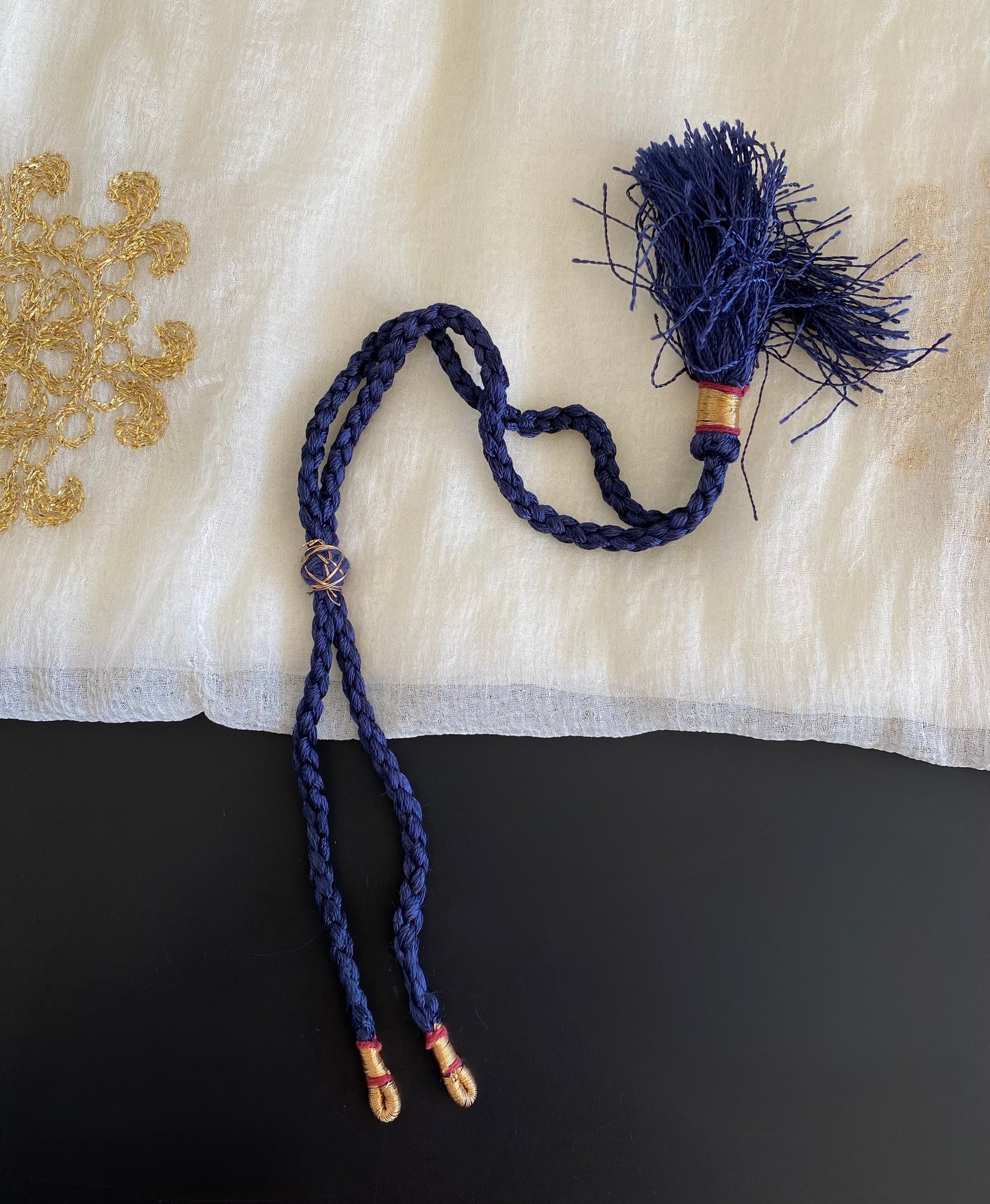 Handmade dark blue silk thread adjustable dori Dj-52715