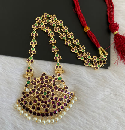 Gold tone precious kemp-green peacock pearl haar dj-53359