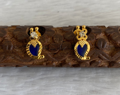 Gold tone blue Mango Kerala style stud/Earrings -dj52871