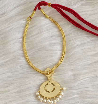 Gold tone precious kemp-white pearl necklace dj-53929