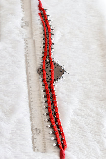 Black finish precious kemp-green-white pearl peacock waist band dj-52274