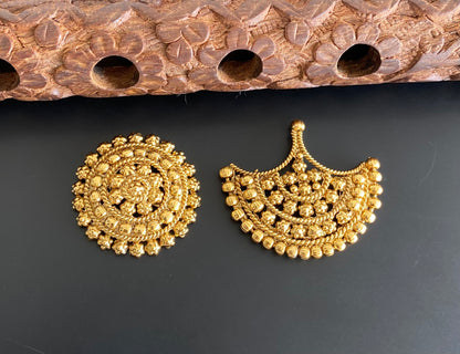 Antique gold tone Sun Moon Hair Jewel- Dj-51349