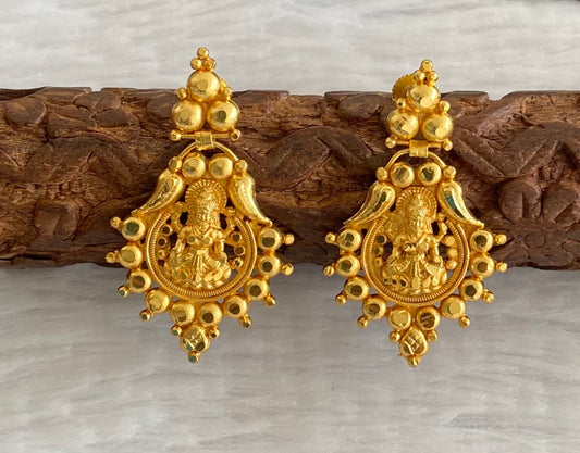 Gold tone kerala style lakshmi mango earrings dj-53142