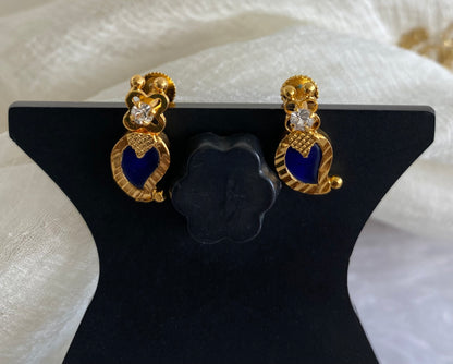 Gold tone blue Mango Kerala style stud/Earrings -dj52871