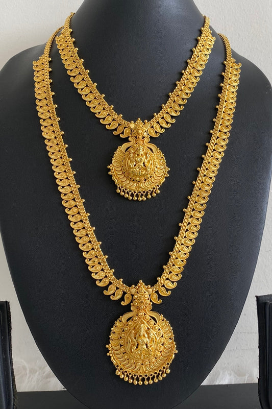 Gold tone mango lakshmi combo set dj-54286