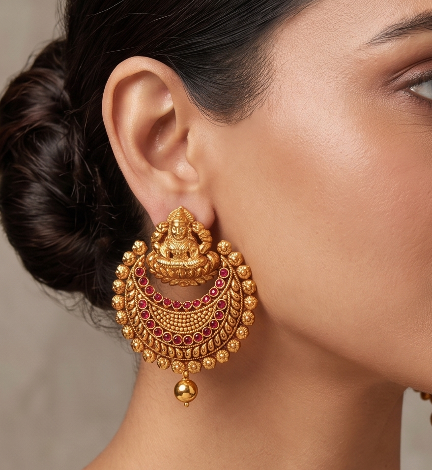 Antique kemp bali lakshmi earrings dj-04325