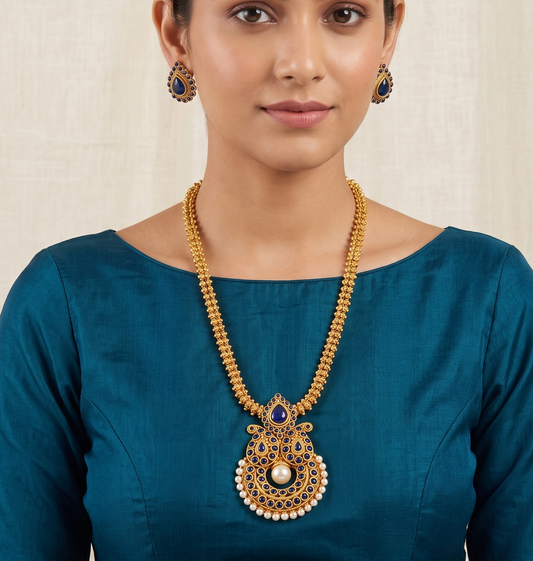 Antique blue mango short haar set dj-04334