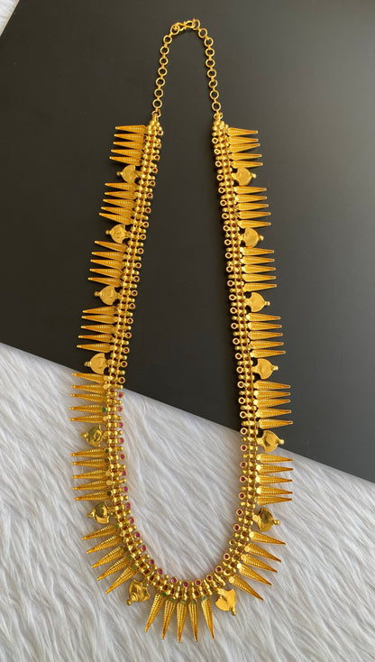 Gold tone pink-green palakka mulla mottu haar dj-53174