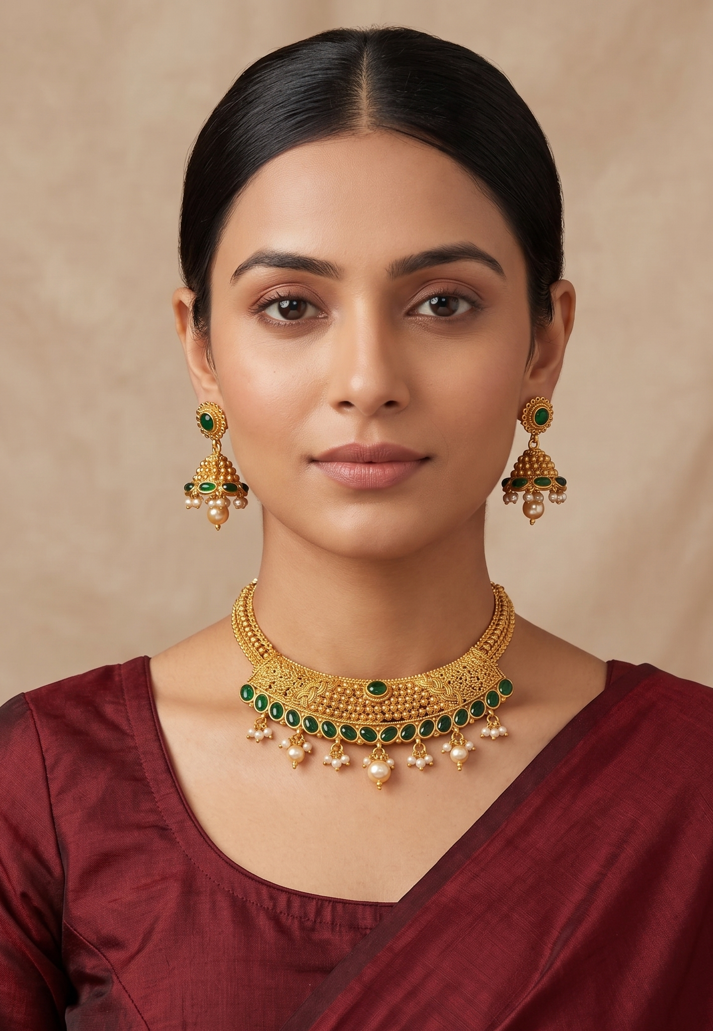 Antique Green Necklace Set-dj04829