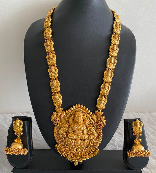 Antique gold tone Kemp Ganesh-lakshmi Nakshi haar set- DJ05341