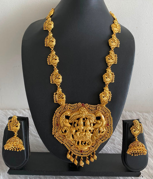 Antique gold tone Shiv-Parvathi Peacock Haar Set- DJ05346
