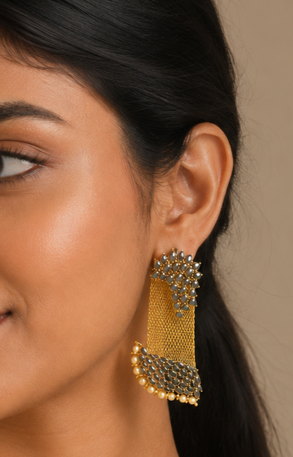 Royal Unique Black Party Wear Earrings dj-05584
