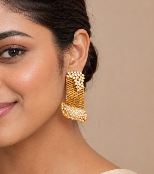 Royal Unique White Party Wear Earrings-dj05585