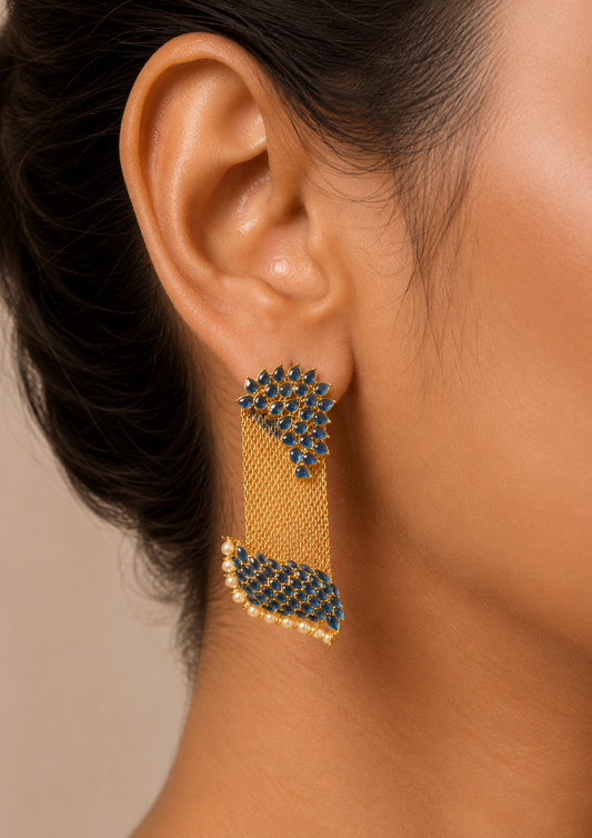 Royal Unique Blue Party Wear Earrings dj-05588