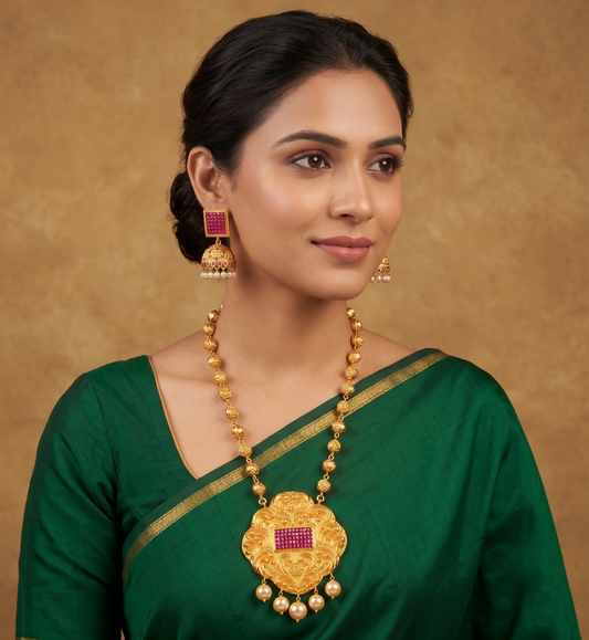 Beautiful Antique Ruby Designer Necklace Set-dj05774