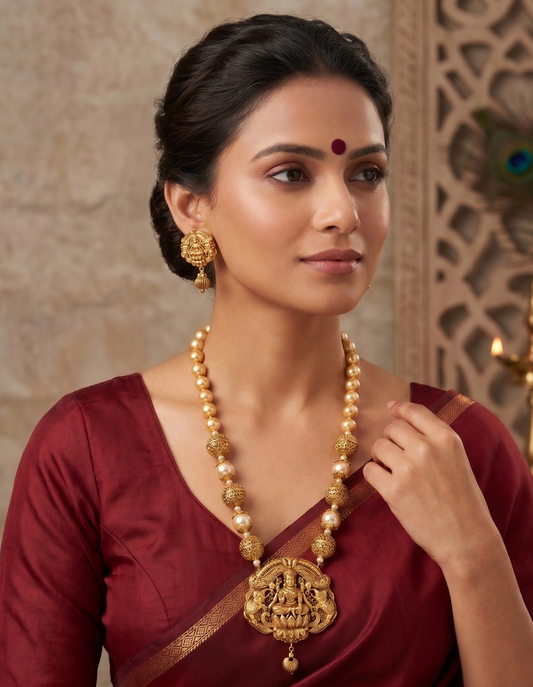 Divine Antique Lakshmi Traditional Necklace Set-dj05904