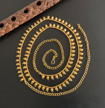 Antique gold tone mango hip/waist chain dj-54400
