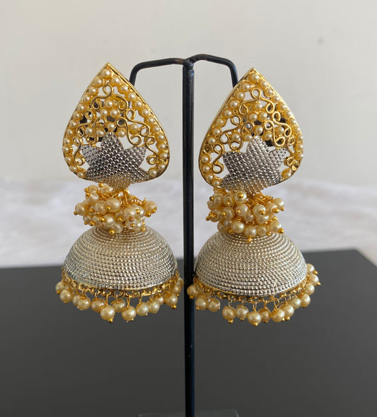Two Tone Pearl Cluster Big Jhumkka-dj14788
