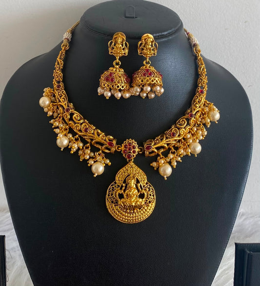 Divine Antique Kemp Lakshmi Necklace Set-dj06160